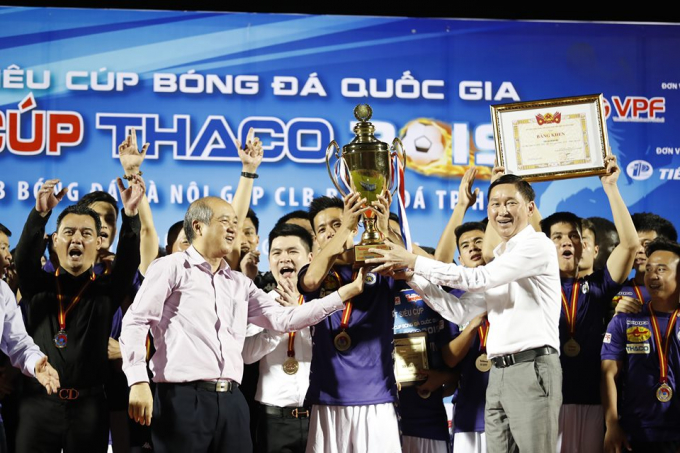 Hà Nội đoạt Siêu Cúp Quốc gia 2020, sau khi thắng TP.HCM. Ảnh: VPF.