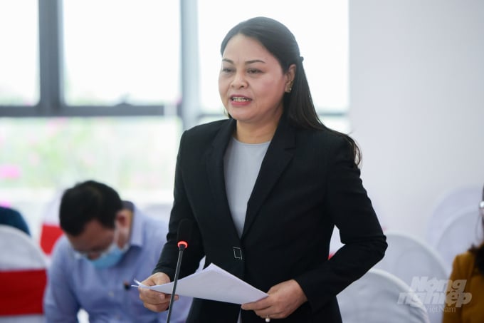 Bí thư Tỉnh ủy Ninh Bình Nguyễn Thị Thu Hà kết luận nội dung làm việc với Bộ NN-PTNT và Công ty DOVECO. Ảnh: Tùng Đinh.