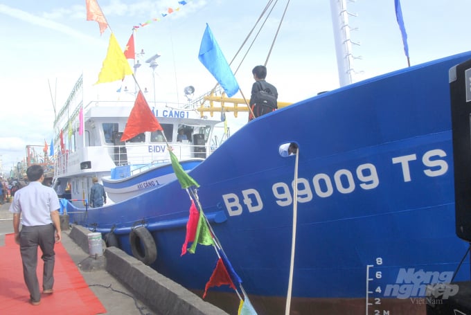 Tàu cá đánh bắt xa bờ của ngư dân Bình Định ngày càng tăng trưởng kích cỡ và công suất. Ảnh: Vũ Đình Thung.