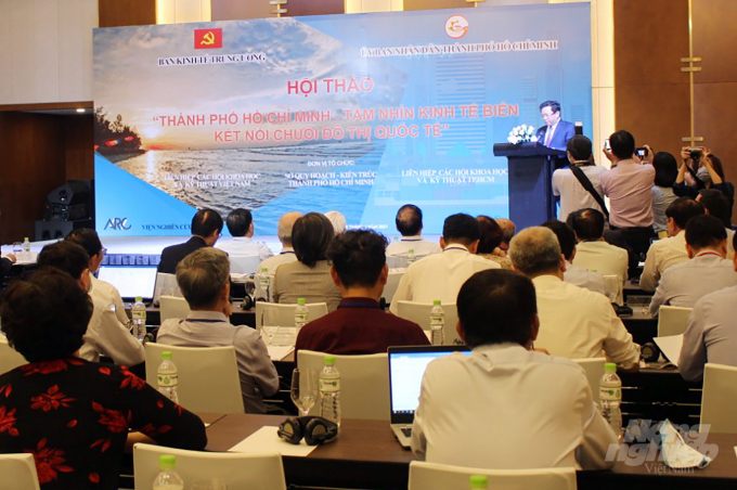 hội thảo 'TP.HCM – tầm nhìn Kinh tế biển kết nối chuỗi đô thị quốc tế' sáng 30/3 tại Trung tâm Hội nghị Landmark 81.