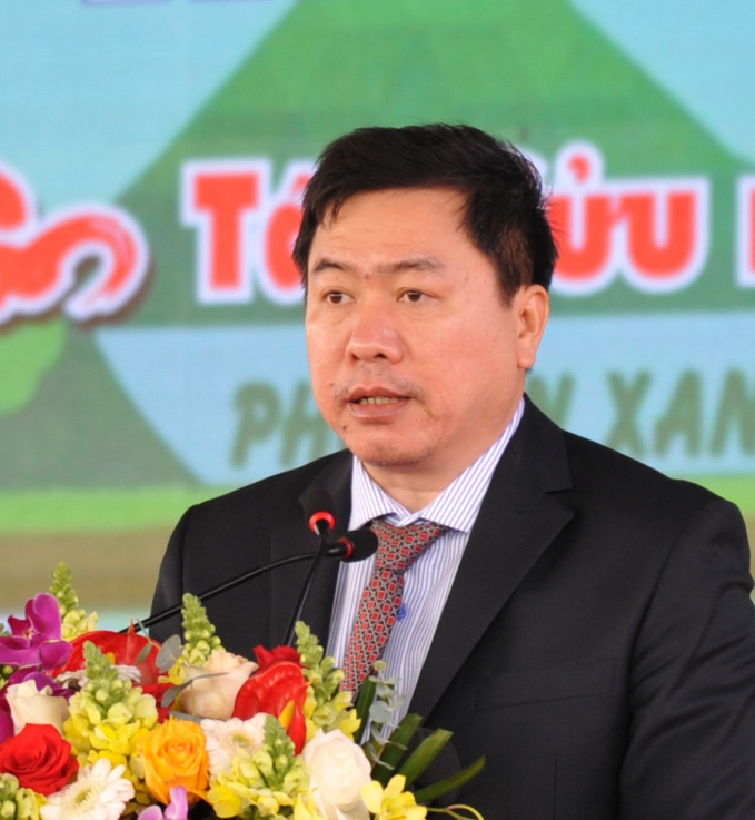 Ông Trần Hữu Thế phát biểu tại Lễ phát động Tết trồng cây Xuân Tân Sửu tại tỉnh Phú Yên. Ảnh: KS