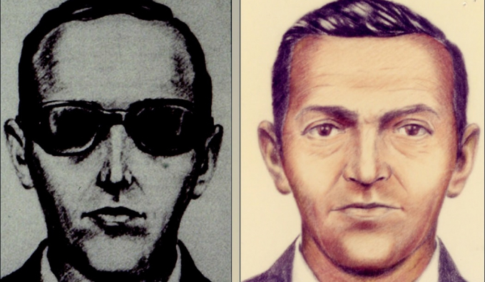 Phác họa chân dung D.B. Cooper. Ảnh: FBI.