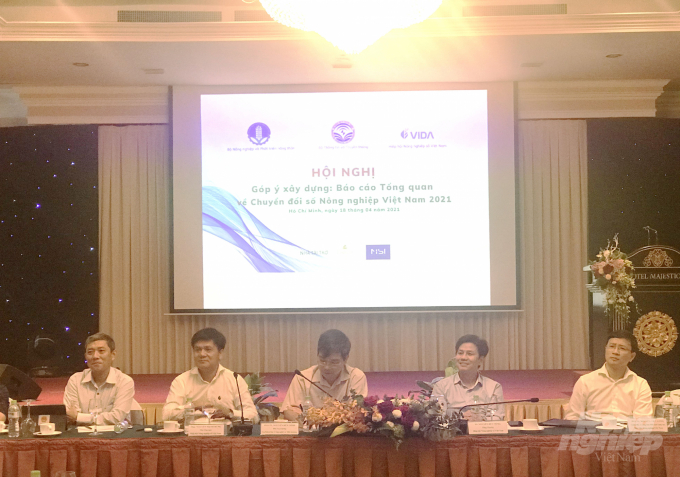 Hội nghị góp ý xây dựng 'Báo cáo Tổng quan Nông nghiệp số Việt Nam 2021'. Ảnh: Sơn Trang.