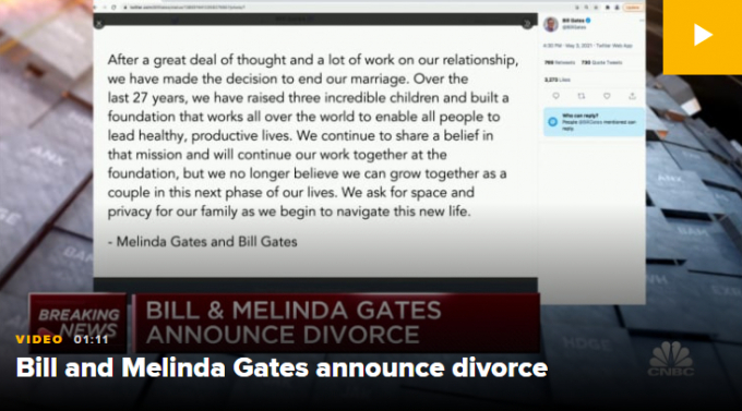 Dòng tweet gây bàng hoàng thế giới của vợ chồng tỷ phú Bill Gates