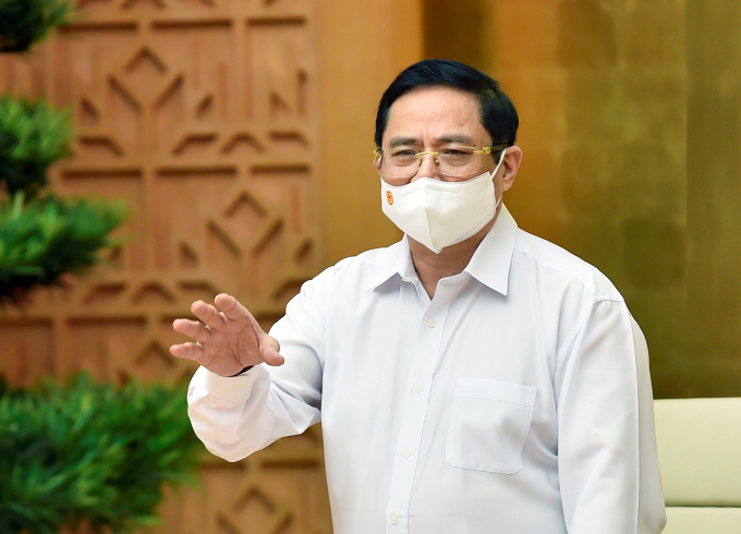 Thủ tướng Phạm Minh Chính nhấn mạnh, mục tiêu cao nhất hiện nay là tập trung đẩy lùi dịch bệnh Covid-19 ở hai tỉnh Bắc Giang và Bắc Ninh. Ảnh: VGP/Nhật Bắc.