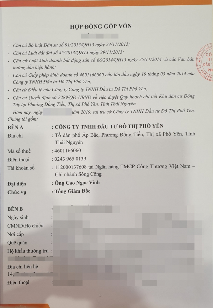 Luật sư cho rằng chủ đầu tư là Cty TNHH Đầu tư Đô thị Phổ Yên đã vi phạm nghiêm trọng Luật Đầu tư Bất động sản khi huy động vốn trái phép. Ảnh: Văn Việt. 