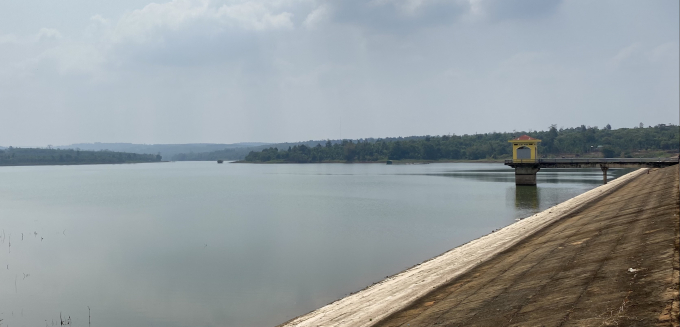 Hồ chứa nước buôn Joong (xã Ea Kpam, huyện Cư M'gar) đáp ứng nhu cầu tưới cho 3.140 ha cây trồng. Ảnh: Trung Dũng.