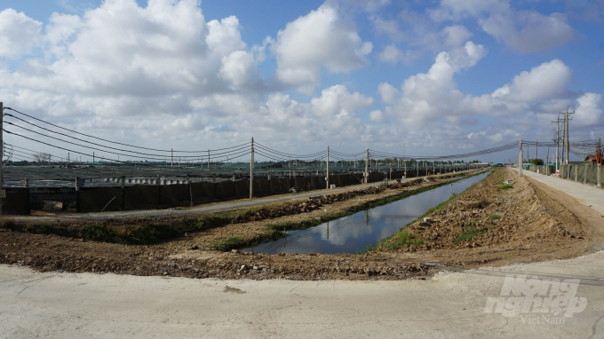 The overview of a high-tech shrimp farm in Tran De District, Soc Trang Province. Photo: HD.