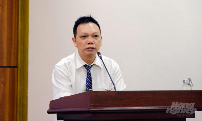 Trợ lý Trưởng đại diện FAO tại Việt Nam, ông Nguyễn Song Hà phát biểu tại hội nghị. Ảnh: Bảo Thắng.