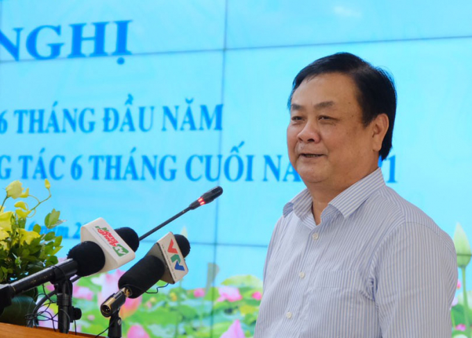 Bộ trưởng Bộ NN-PTNT Lê Minh Hoan phát biểu tại hội nghị. Ảnh: Mạnh Thắng.