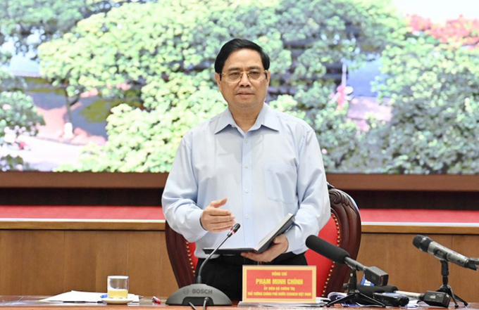 Thủ tướng Phạm Minh Chính phát biểu chỉ đạo tại buổi làm việc với lãnh đạo TP Hà Nội vào sáng 19/7.