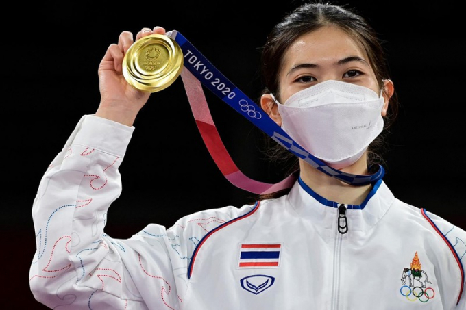 Panipak giành tấm HCV Olympic lịch sử cho Taekwondo Thái Lan. Ảnh: IOC.