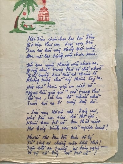 Bài thơ của cụ Thiện gửi tặng gia đình cụ Xứng năm 1973.