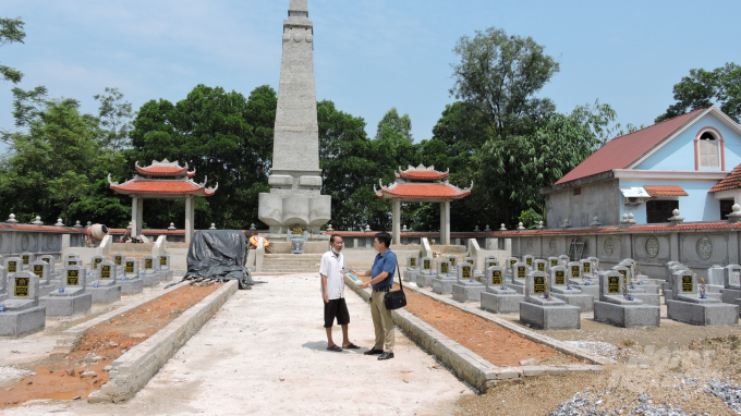 Sai phạm trong quá trình thi công Công trình Nghĩa trang liệt sỹ xã Úc Kỳ, huyện Phú Bình, Thái Nguyên. Ảnh: Phạm Anh Nguyên.