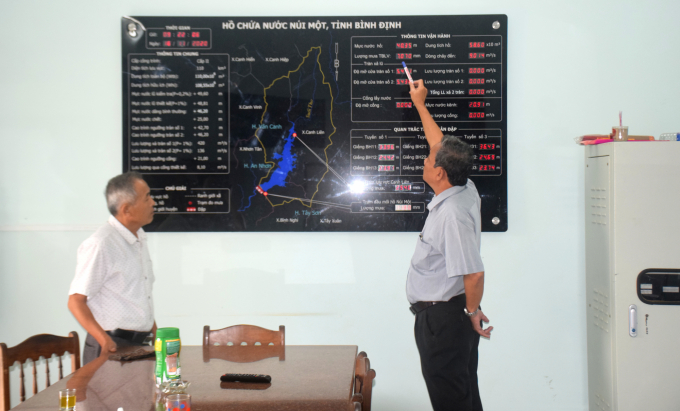 All images, overview data, water surface altitude, water level in the reservoir and the opening and closing of spillways... are constantly updated. Photo: Vu Dinh Thung.