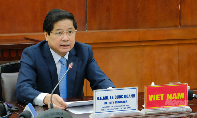 Thứ trưởng Bộ NN-PTNT Lê Quốc Doanh đóng góp nhiều sáng kiến của Việt Nam trong việc đảm bảo an ninh lương thực. Ảnh: Bảo Thắng.
