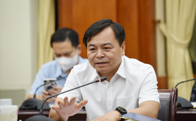 Thứ trưởng Bộ NN-PTNT Nguyễn Hoàng Hiệp phát biểu tại cuộc họp. Ảnh: Minh Phúc.