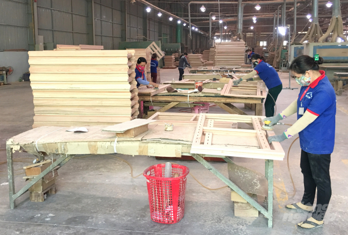 Almost all wood processing companies in Binh Dinh Province are facing a serious shortage of labour.Photo: Vu Dinh Thung.