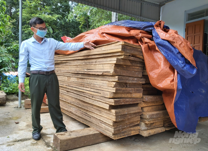 Đấu giá thành công hơn 130 m3 tồn đọng suốt nhiều năm, nay số lượng gỗ được bảo quản tại BQL RPH Kỳ Sơn, vốn là tang vật của các vụ án không còn là bao. Ảnh: Việt Khánh. 