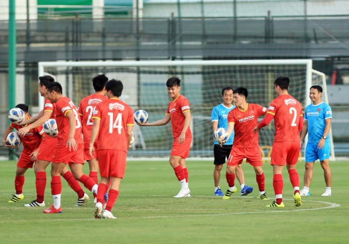 Đội tuyển Việt Nam đang tích cực chuẩn bị cho 2 trận sắp tới. Ảnh: VFF.