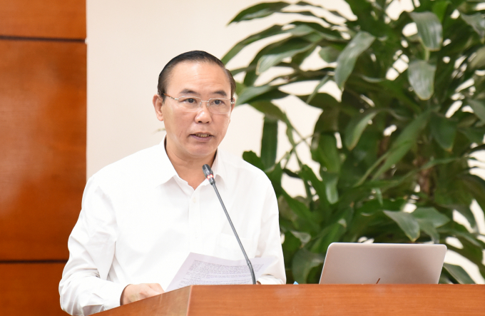 Deputy Minister of Agriculture and Rural Development Phung Duc Tien speaking at the workshop. Photo: Minh Phuc.