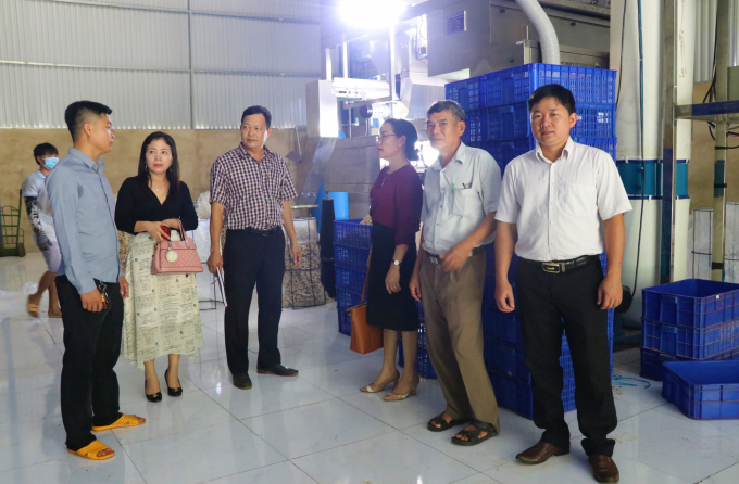 Sở KH-CN tỉnh Bình Phước nghiệm thu dự án hỗ trợ trang thiết bị sản xuất điều tại doanh nghiệp. Ảnh: Trần Trung.