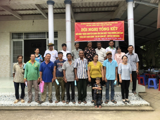 Nông dân xã Loan Mỹ, huyện Tam Bình rủ nhau đi học trồng cam VietGAP. Ảnh: MĐ.