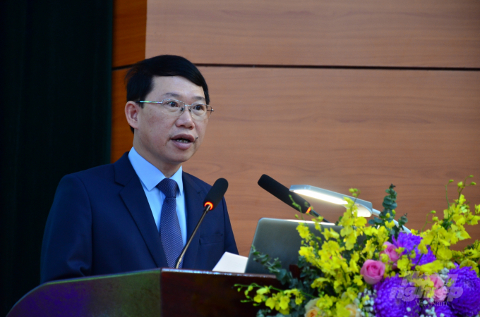 Ông Lê Ánh Dương - Chủ tịch UBND tỉnh Bắc Giang phụ trách điểm cầu chính. Ảnh: Dương Đình Tường.