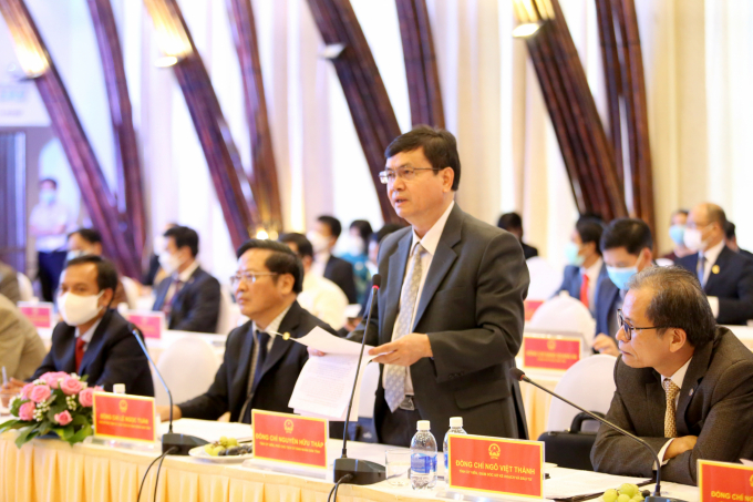Các đại biểu đại diện UBND tỉnh Kon Tum tham dự Hội nghị. Ảnh: Minh Phúc.