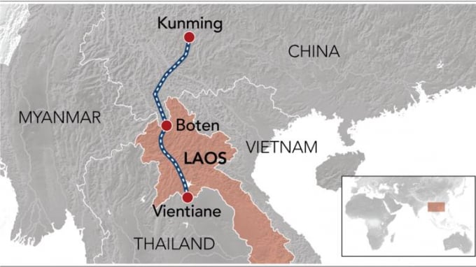 Bất chấp những trở ngại do đại dịch COVID-19, tuyến đường sắt cao tốc Lào-Trung đã hoàn thành sau 5 năm triển khai, trở thành dự án đường sắt được thực hiện nhanh nhất ở Đông Nam Á. Đồ họa: Nikkei