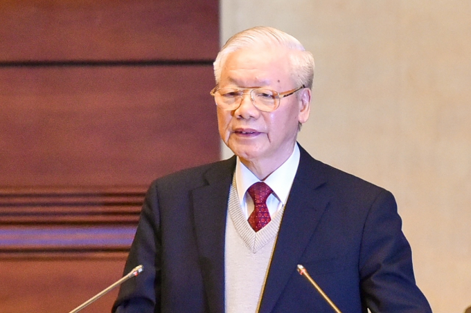 Tổng Bí thư Nguyễn Phú Trọng phát biểu tại Hội nghị. Ảnh: VGP.
