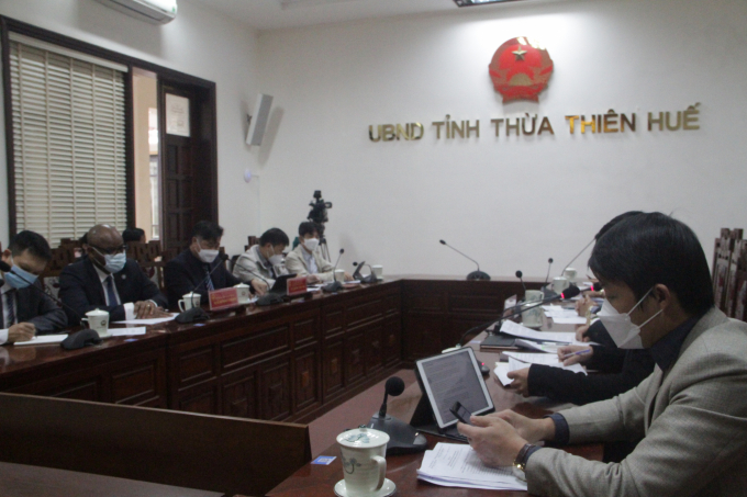 Trung tâm Khuyến nông quốc gia và đại diện của Tổ chức FAO tại Việt Nam làm việc với tỉnh Thừa Thiên- Huế. Ảnh: Tiến Thành.