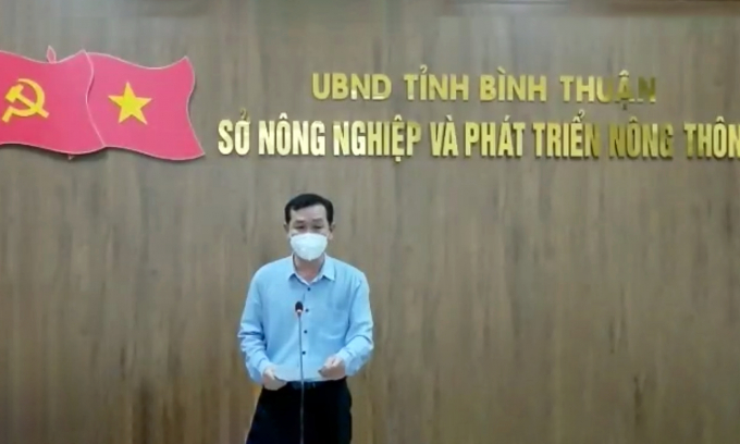 Ông Biện Tấn Tài, Phó Giám đốc Sở Công thương Bình Thuận phát biểu tại Hội nghị.