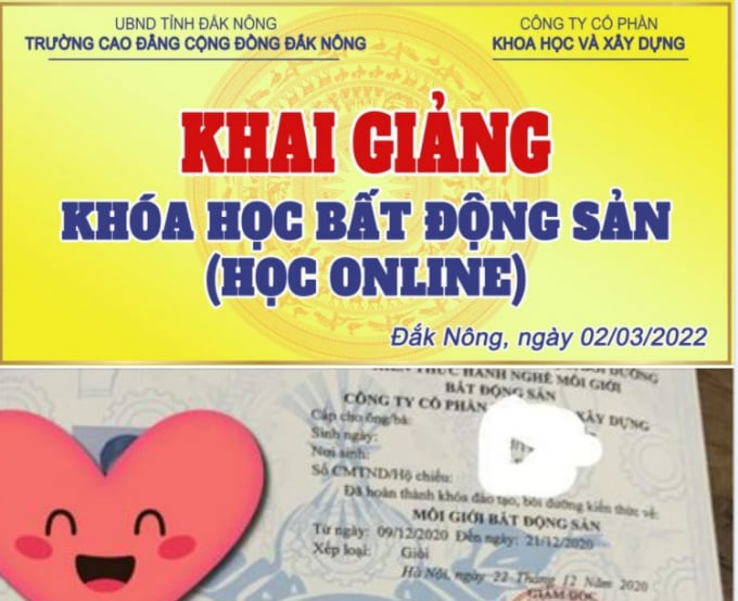 Trường Cao đẳng Cộng đồng Đăk Nông khai giảng lớp học online về bất động sản. Ảnh: Quang Yên.