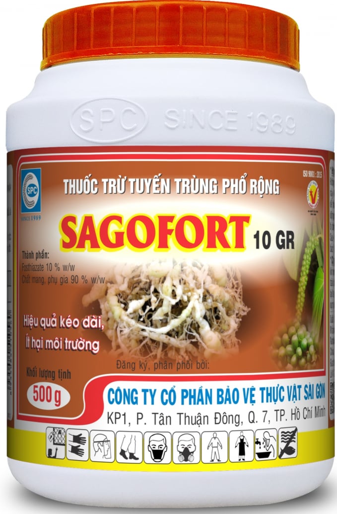 Thuốc trừ tuyến trùng SAGOFORT 10 Gr của Công ty Cổ phần BVTV Sài Gòn (SPC).