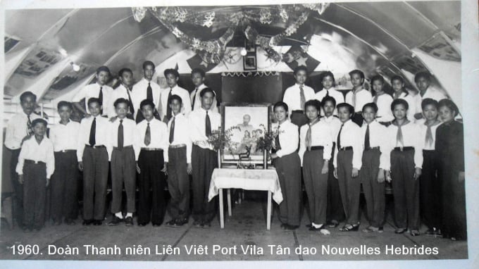 Đoàn thanh niên Liên Việt ở Tân đảo. Ảnh: Tư liệu.
