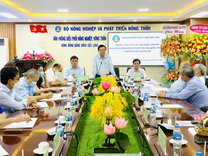 The Ministry of Agriculture and Rural Development officially launched the Mekong Delta Agricultural And Rural Coordination Office in the period of 2021 - 2025 on March 28. Photo: Le Hoang Vu.