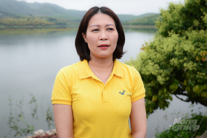 Bà Nguyễn Thị Giang, Phó Giám đốc Bưu điện tỉnh Bắc Giang chia sẻ về kế hoạch phối hợp bán hàng cho vụ vải năm 2022. Ảnh: Tùng Đinh.