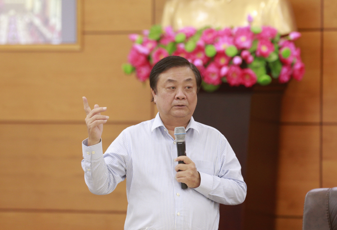 Bộ trưởng Bộ NN-PTNT Lê Minh Hoan phát biểu tại buổi làm việc với tỉnh Lào Cai. Ảnh: Hải Đăng.