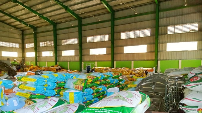 Kho chứa lúa của HTX Nông nghiệp Tín Phát được đầu tư từ Dự án VnSAT phục vụ nhu cầu dự trữ lúa của bà con xã viên. Ảnh: Văn Vũ.