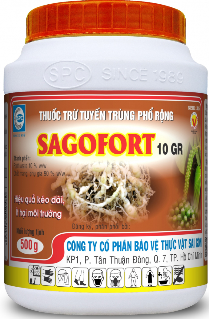 Thuốc trừ tuyến trùng SAGOFORT 10 Gr của Công ty Cổ phần BVTV Sài Gòn. 