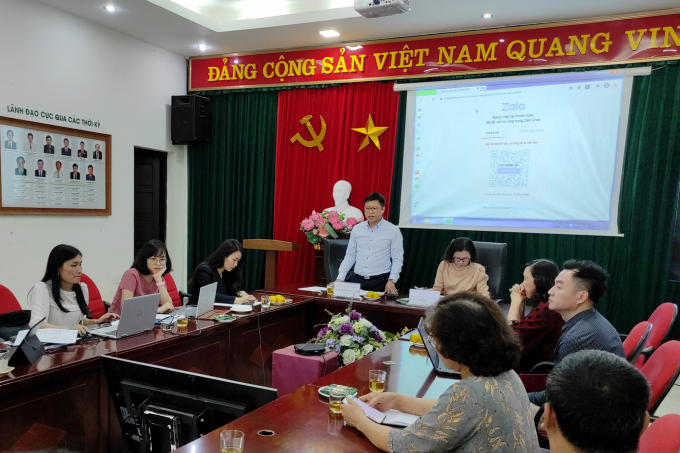 The conference on developing the domestic market for Vietnamese agricultural products was held in person and online on the afternoon of May 5 at the Department of Agricultural Product Processing and Market Development (MARD). Photo: Tung Dinh.