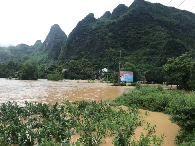 Mưa lớn những ngày qua gây ngập cục bộ ở khu vực Ải Chi Lăng, huyện Chi Lăng, tỉnh Lạng Sơn. Ảnh: NNVN.