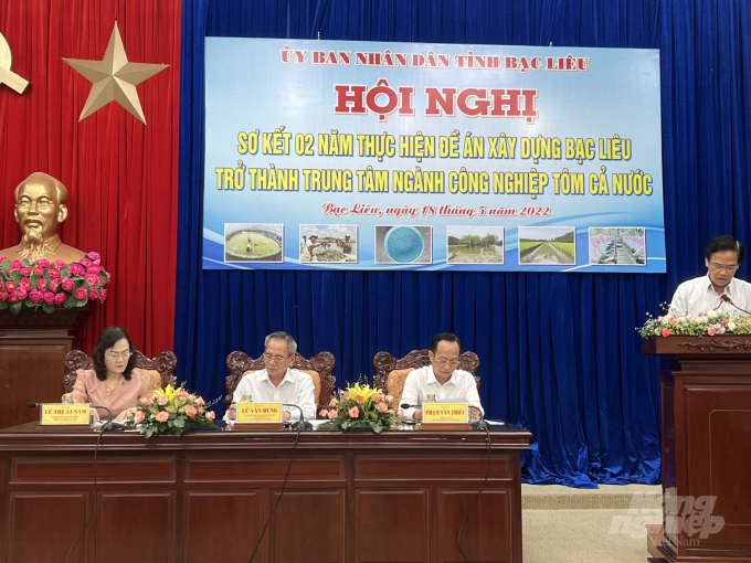 Ngày 18/5, UBND tỉnh Bạc Liêu tổ chức hội nghị sơ kết 2 năm thực hiện đề án 'Xây dựng Bạc Liêu trở thành trung tâm ngành công nghiệp tôm cả nước. Ảnh: Minh Đãm