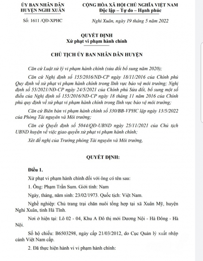 Vi phạm của cơ sở này bị xử phạt số tiền 33,5 triệu đồng. Ảnh: Thanh Nga.