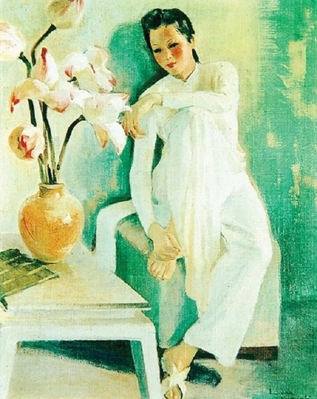 Tác phẩm 'Thiếu nữ bên hoa sen' của Lương Xuân Nhị.