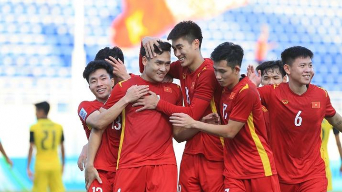 U23 Việt Nam lọt vào tứ kết U23 châu Á 2022 với vị trí nhì bảng C. Ảnh: VFF.