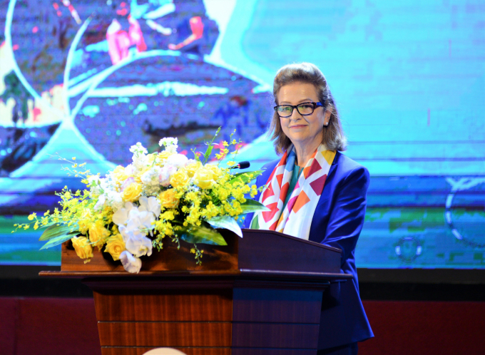 Bà Caitlin Wiesen, Trưởng Đại diện Chương trình Phát triển Liên Hợp Quốc (UNDP). Ảnh: Phạm Hiếu. 