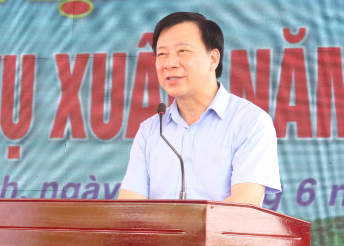 Secretary of Hai Duong Provincial Party Committee Pham Xuan Thang said the province was steadfastly developing agriculture in the direction of developing a multi-layered and multi-valued agricultural economy. Photo: Trung Quan.