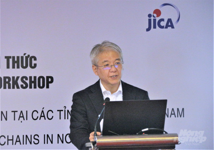 Ông Murooka Naomichi, Phó Trưởng đại diện Văn phòng JICA tại Việt Nam phát biểu tại hội thảo. Ảnh: Phạm Hiếu.